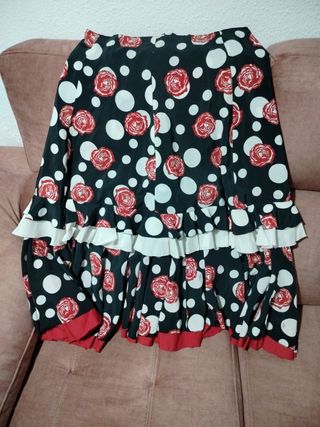 Falda rociera lunares roja