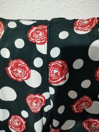 Falda rociera lunares roja
