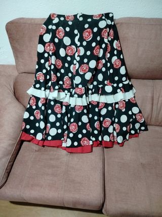 Falda rociera lunares roja