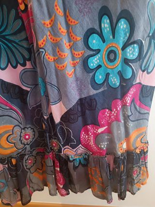 Vestido largo estampado multicolor