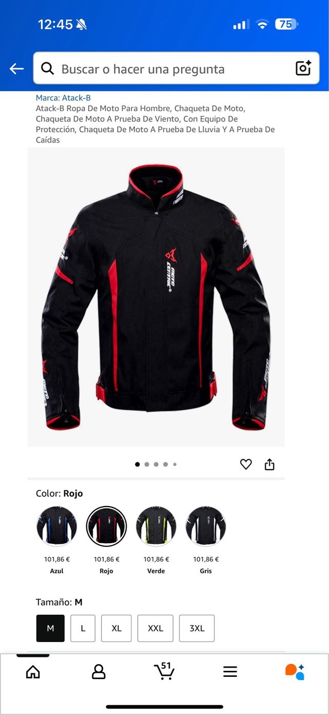 Chaqueta moto Attack-B Roja M