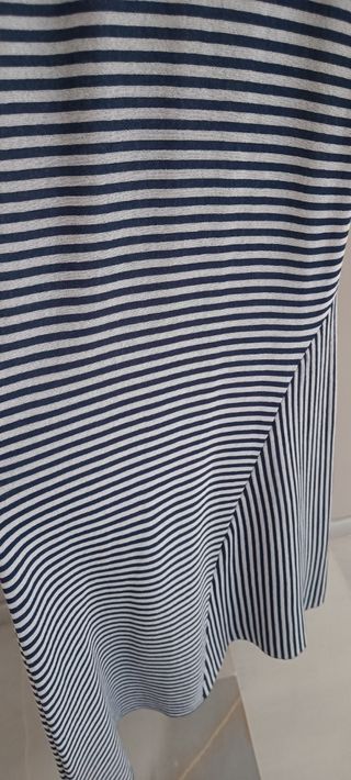 Vestido rayas midi blanco-azul