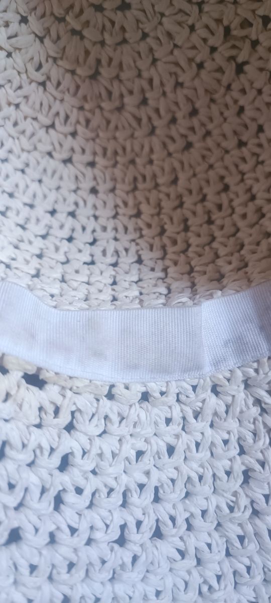 Cappello paglia bianco fiore beige