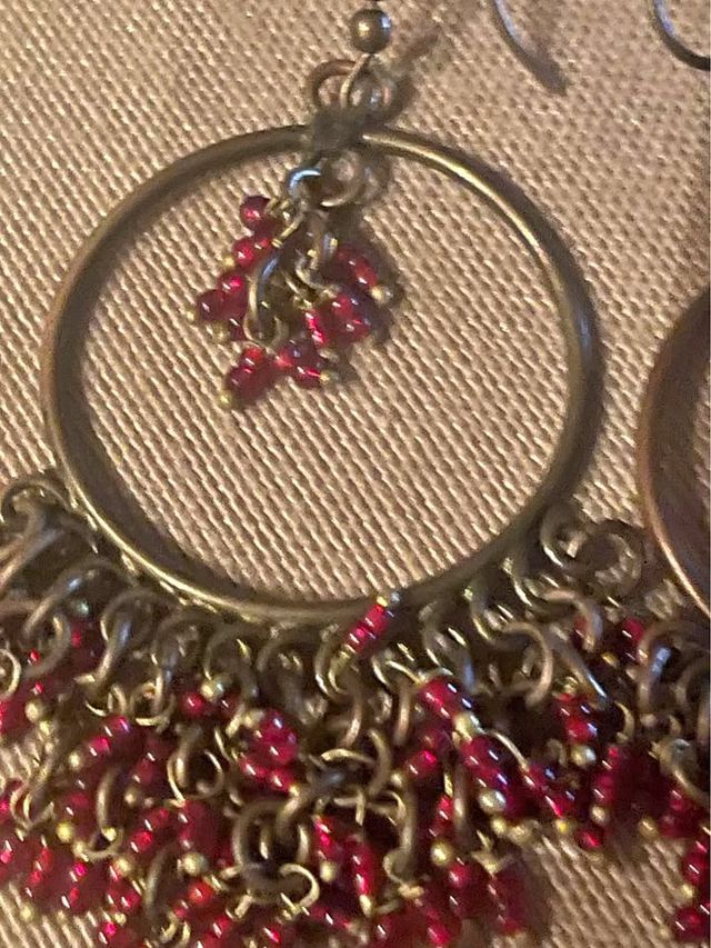 Orecchini rame | Perline rosse