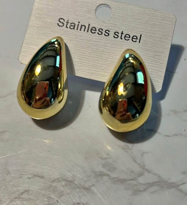 Orecchini a goccia oro acciaio