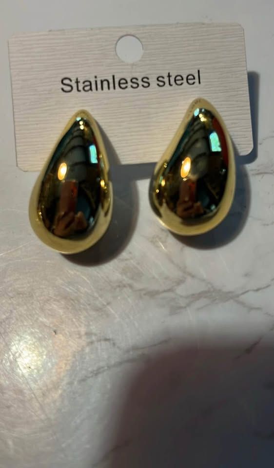 Orecchini a goccia oro acciaio