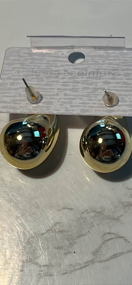 Orecchini a goccia oro acciaio