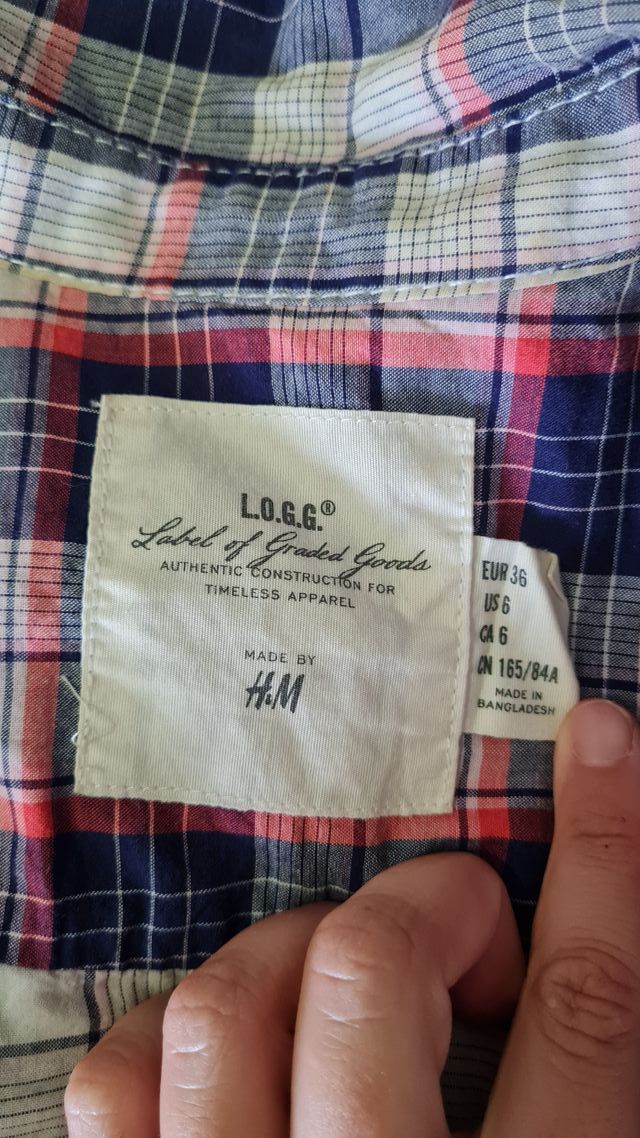 Camisa cuadros azul-rojo manga corta