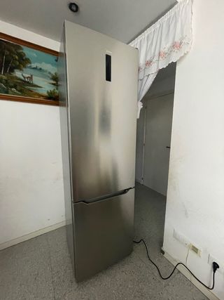 Nevera combi acero inoxidable