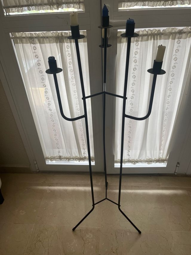 Candelabro 5 brazos metal negro
