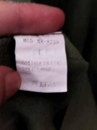 Vestido verde de algodón y lino