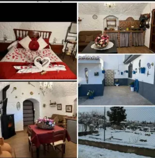 Casa cueva vacacional  jardín y jacuzzi exterior