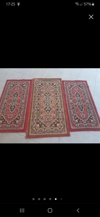 Alfombras azul y beige - 2 uds