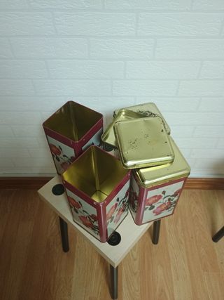 4 Cajas Vintage Flores - Metal