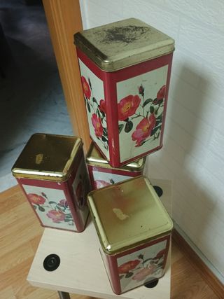 4 Cajas Vintage Flores - Metal