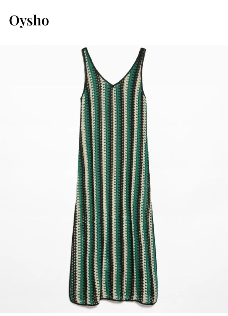 Vestidos Playeros Vestido Negro Oysho Vestido Rayas Oysho Vestido