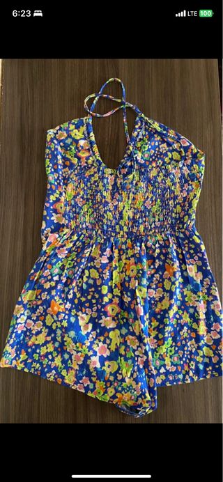 Mono corto azul estampado