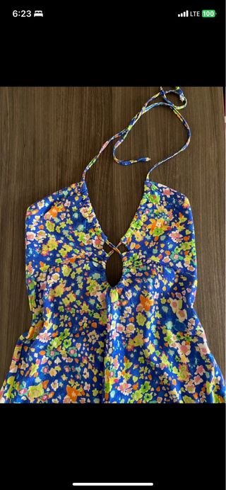 Mono corto azul estampado