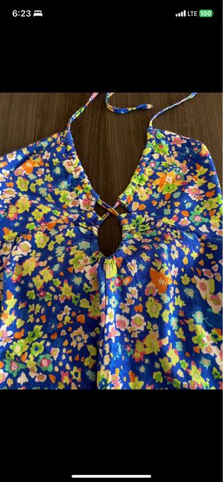 Mono corto azul estampado