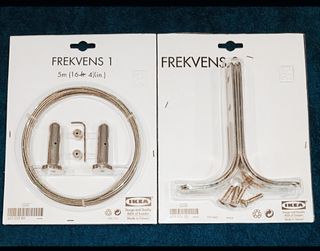 SOPORTES+CABLE PARA CORTINA IKEA FREKVENS PLATEADO
