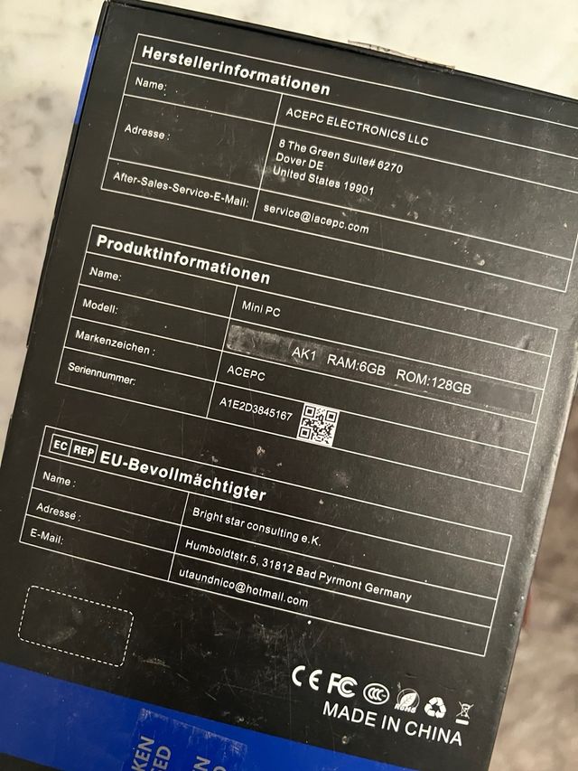 ACEPC AK1 Mini PC - Portátil