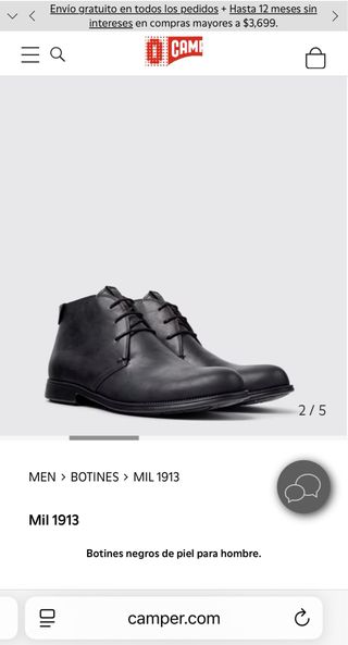 Botines Camper Mil 1913 negros Talla 42 nuevos
