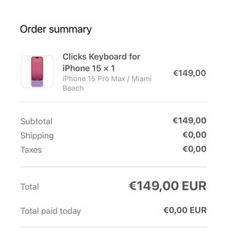 Clicks Keyboard iPhone 15 Pro Max