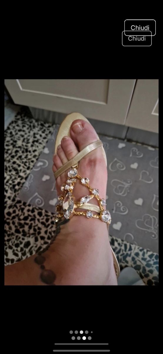 Sandali gioiello oro donna