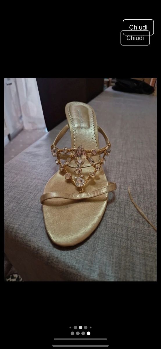 Sandali gioiello oro donna