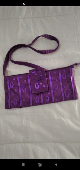 Bolso morado lentejuelas fiesta
