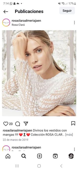 Vestido novia Rosa clará