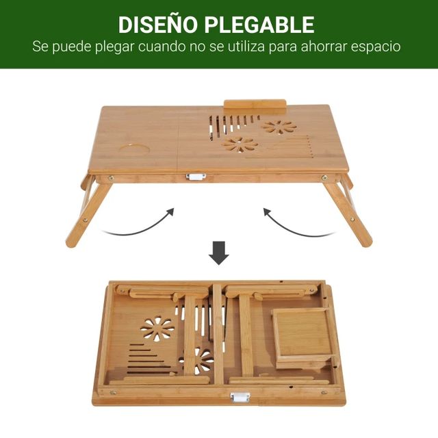 Mesa Plegable Portátil de Bambú