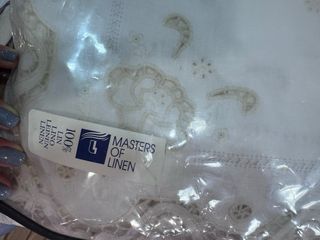 Tovaglia lino ricamata 100%, 12pz