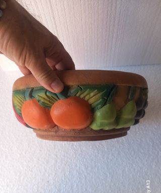 Centrotavola frutta legno dipinto