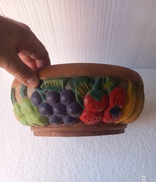 Centrotavola frutta legno dipinto