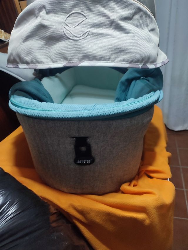 Passeggino per neonato - Grigio e turchese