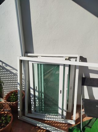 Ventana aluminio corredera blanca 