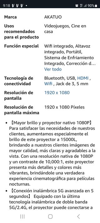 Proyector 4K - 1080p Nativo