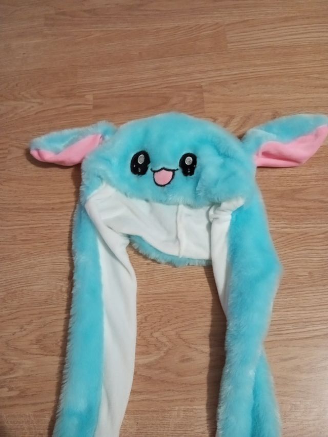 Gorro orejas conejo azul