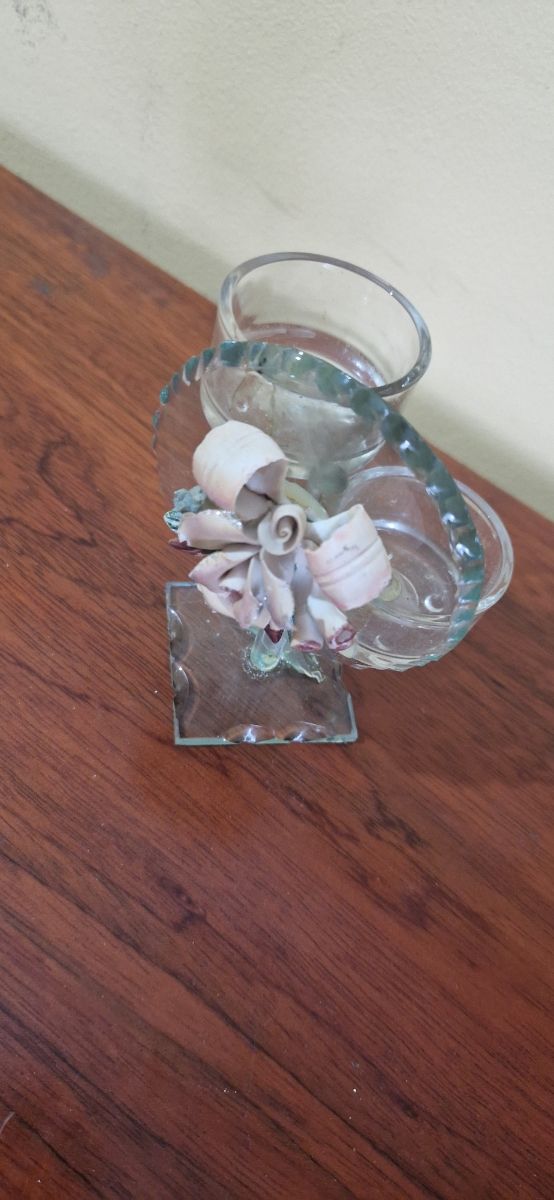 Posa velas cristal vintage