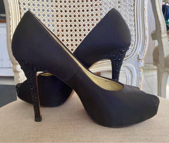 Tacones negros fiesta-pedreria