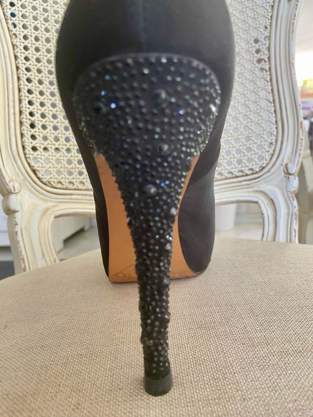 Tacones negros fiesta-pedreria