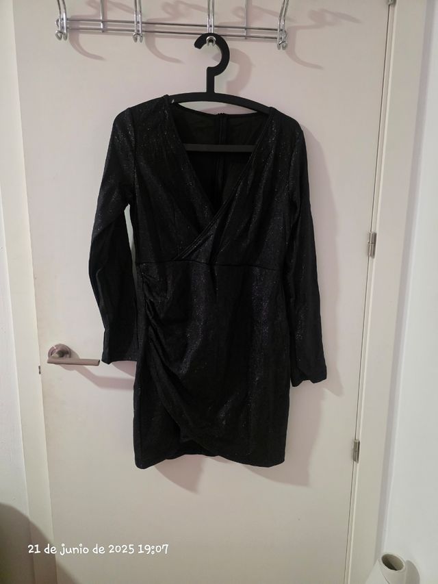 Vestido negro fiesta brillo