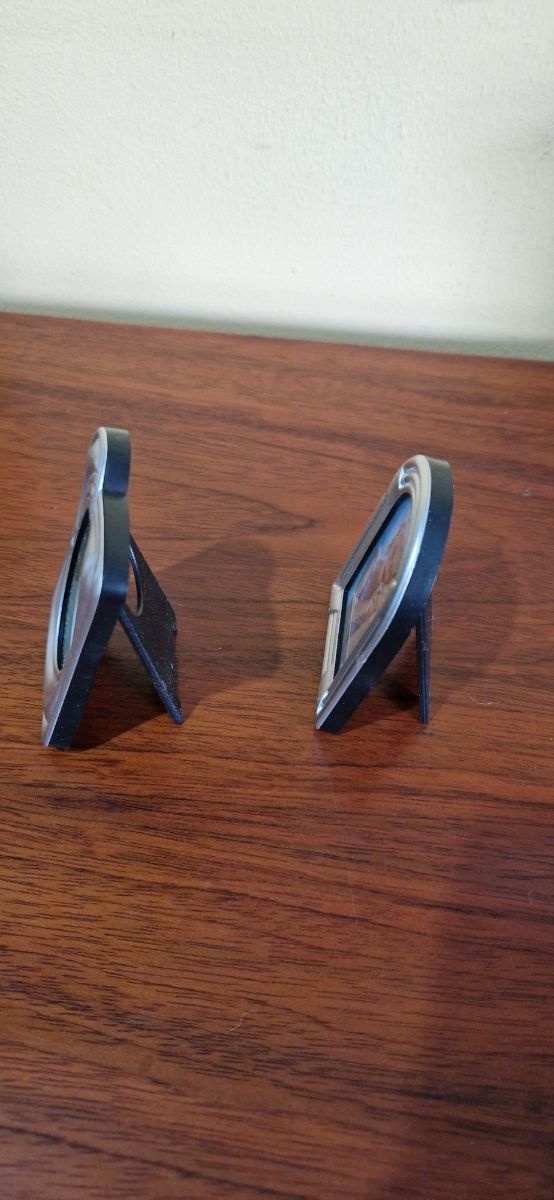 2 Marcos fotos metal plateado