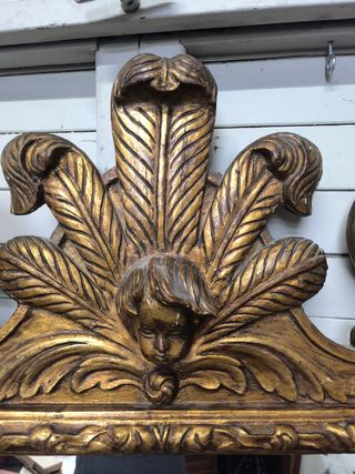 Gran Espejo antiguo.  Madera .