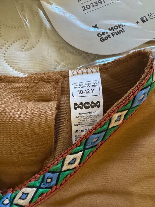 Disfraz india niña talla 10-12