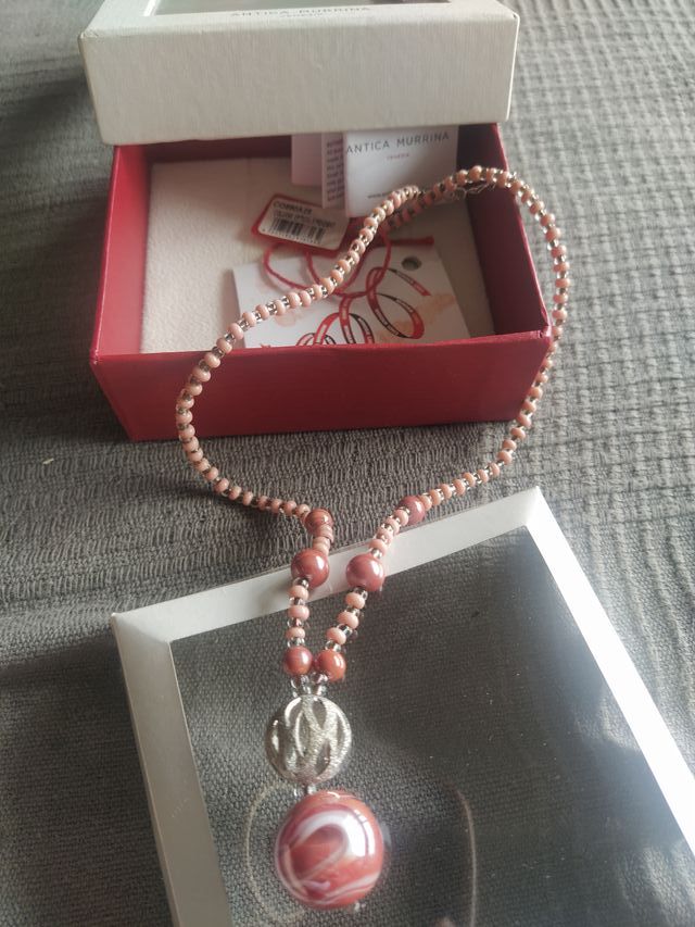 Collar Antica Murrina rosa y plata
