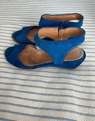 Sandalias plataforma baja azul