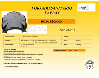 Forjado sanitario Kappax ventilado 3P Plast