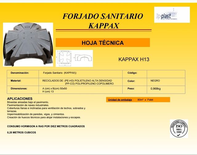 Forjado sanitario Kappax ventilado 3P Plast